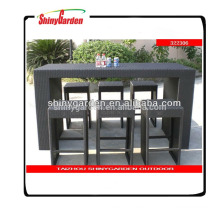 muebles de mimbre para comedor / bar, muebles de ratán / mimbre de plástico al aire libre, muebles de jardín de mimbre sintético